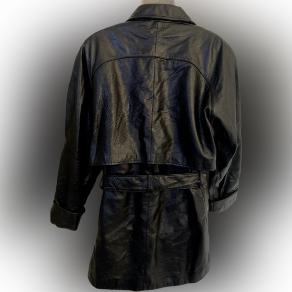 Vintage Wilsons Genuine Leather Belted Jacket Coat with removable zip lining S - Picture 3 of 10